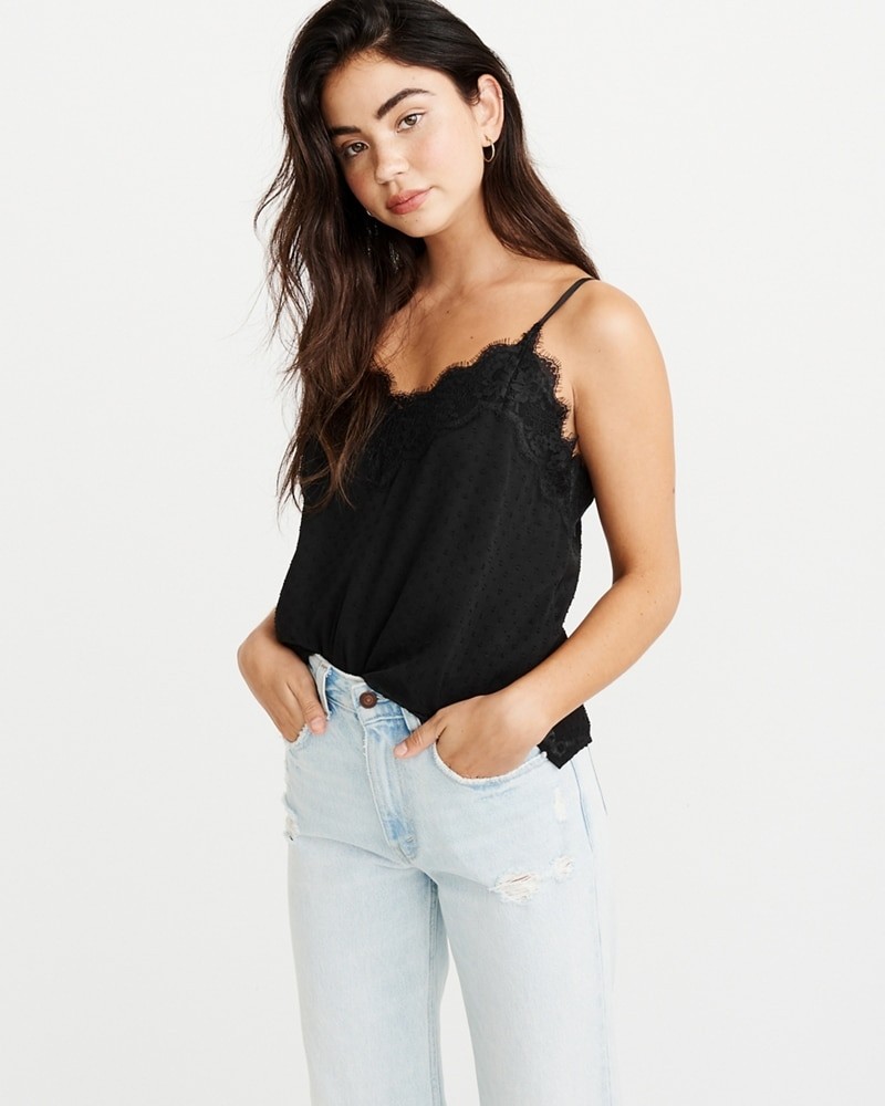 Lace-Trim Clipdot Cami | Abercrombie & Fitch US & UK