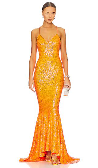 Mermaid Fishtail Gown in Neon Orange | Revolve Clothing (Global)