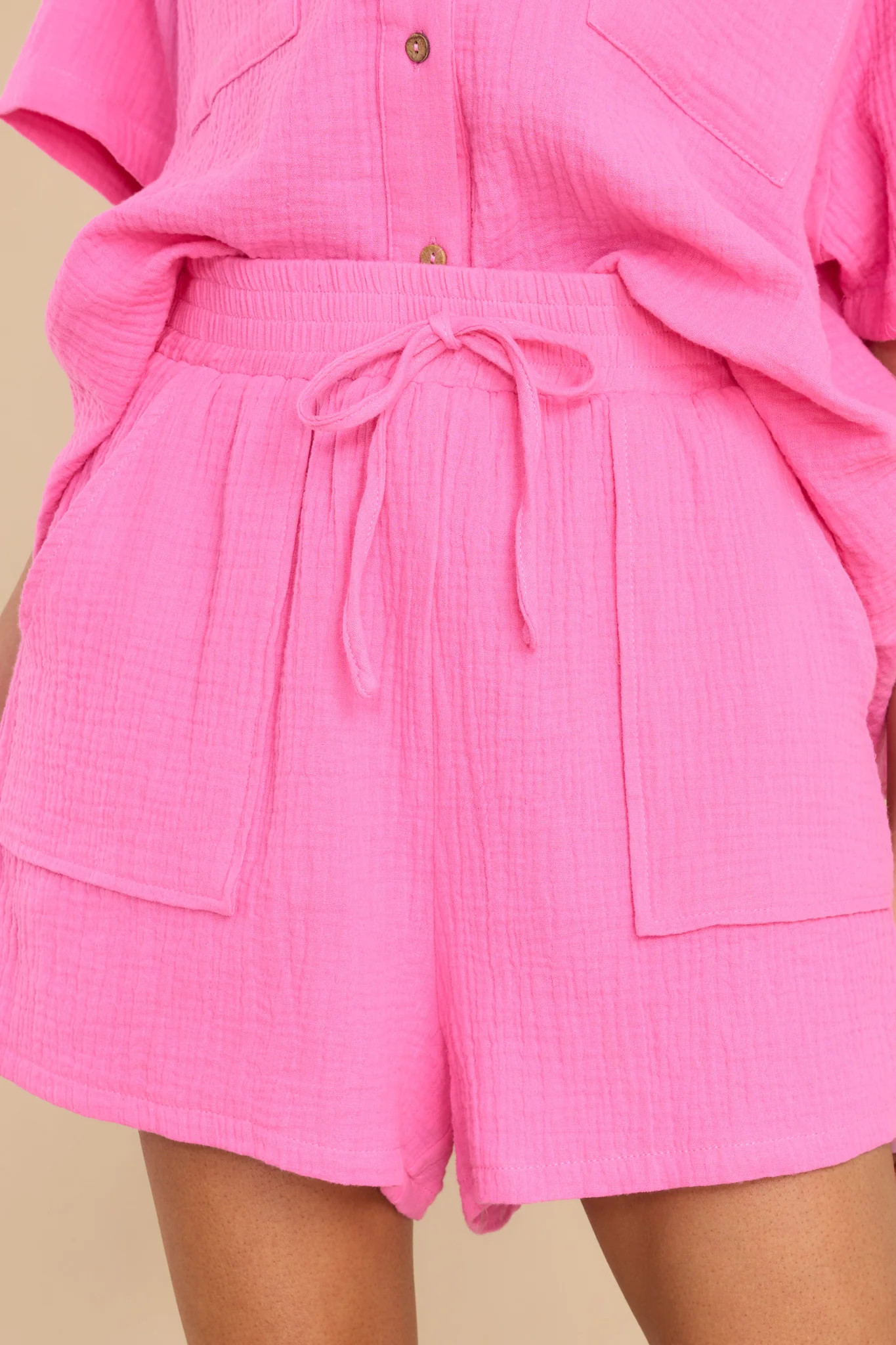 Infinite Bliss Pink Gauze Shorts | Red Dress 