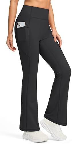 Women's Fleece Lined Pants with Pockets High Waist Thermal Flare Leggings Hiking Yoga Pants for W... | Amazon (US)