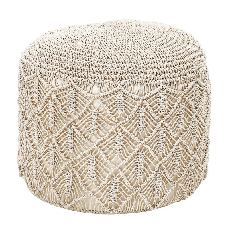 Codman Handwoven Macramé Pouf | Wayfair North America
