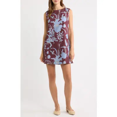 Petal & Pup Elorna Sleeveless Minidress in Burgundy Floral at Nordstrom, Size Small | Nordstrom