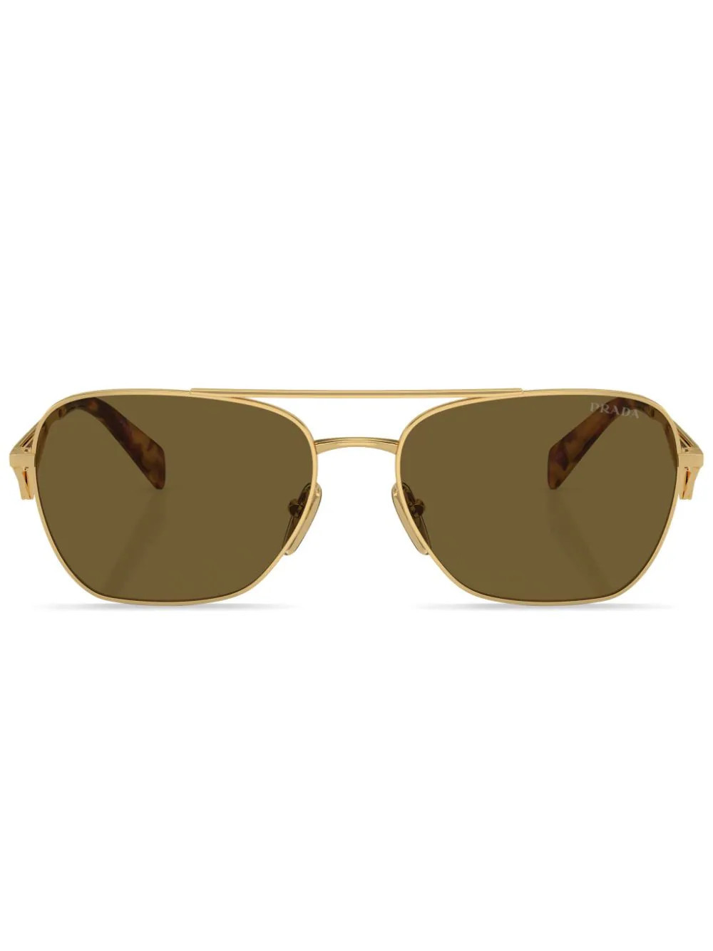 Prada Eyewear triangle-logo pilot sunglasses - Gold | Farfetch Global