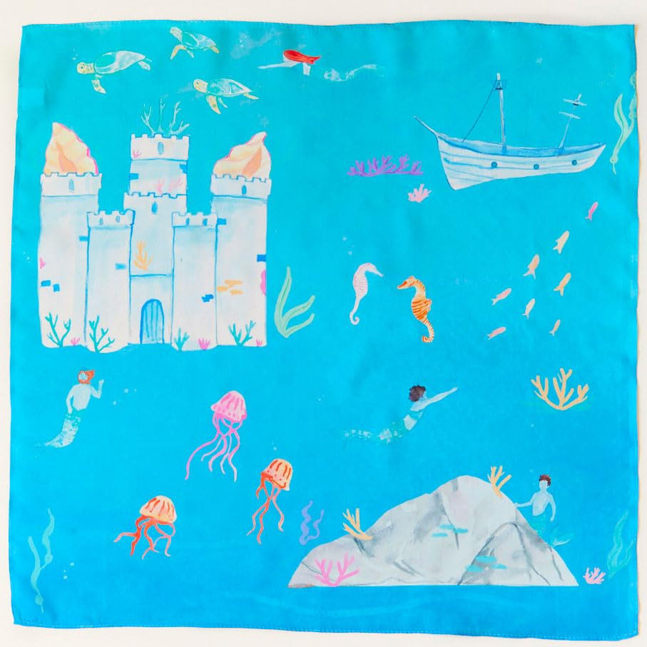 Sarah's Silks Mini Playmap | Under The Sea | 21" x 21" Silk | Amazon (US)