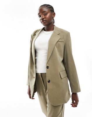 Vero Moda oversized tailored blazer in beige (part of a set)  | ASOS | ASOS (Global)
