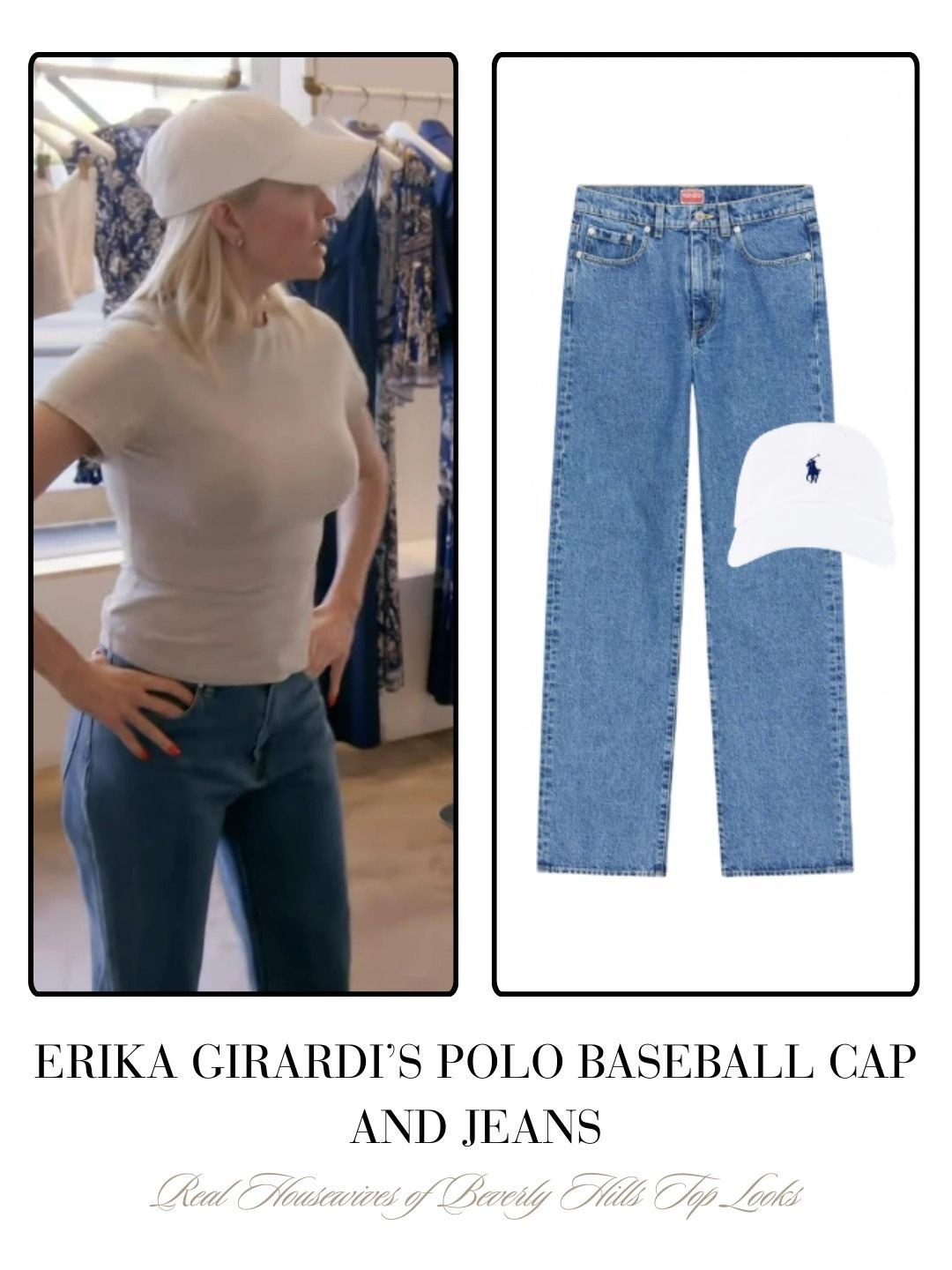 Erika Girardi’s Polo Baseball Cap and Jeans 