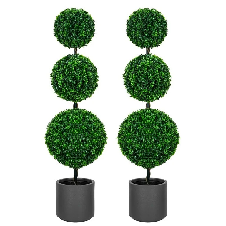 3FT Triple Ball Topiary Artificial Tree Three-Ball Faux Shrubs Plant Realistic Tiered Ball Topiar... | Walmart (US)