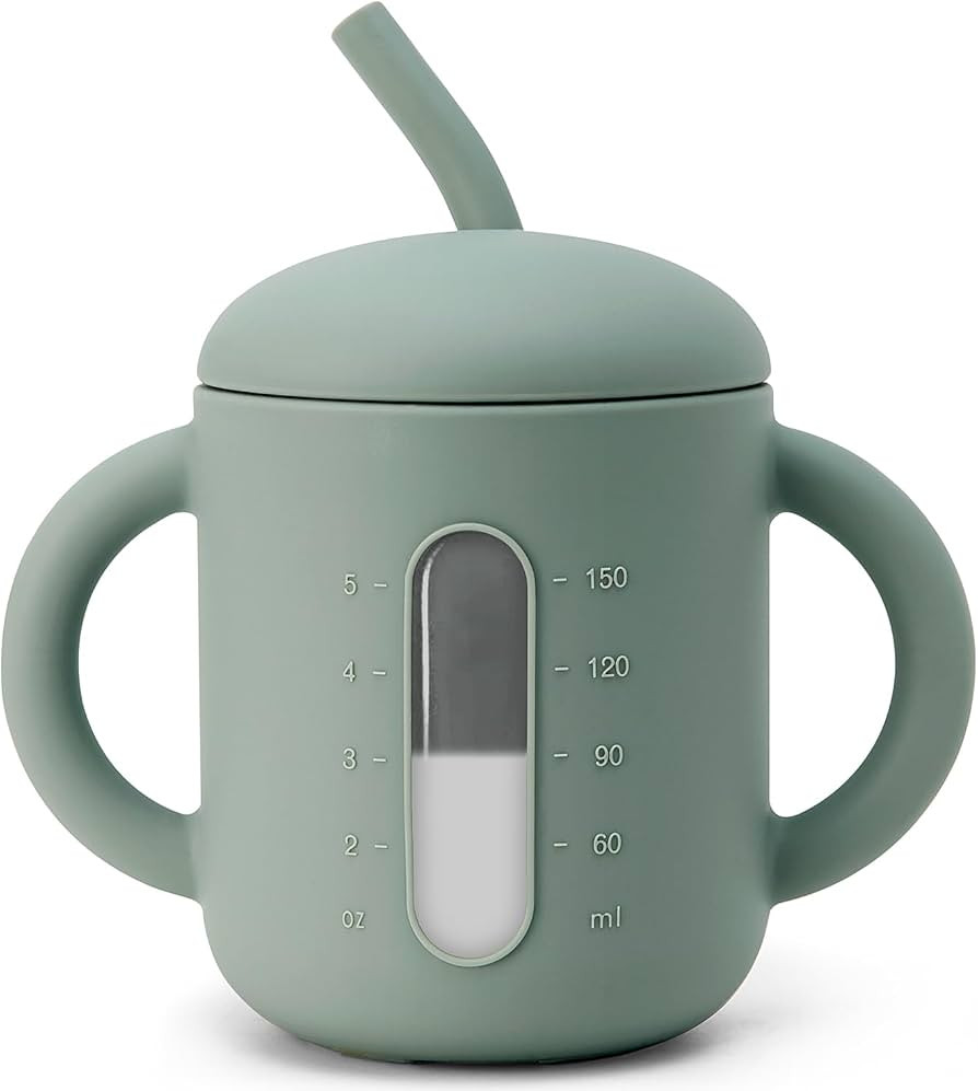 SAMiGO Silicone Sippy Cup, Baby Straw Cup for 6 12 18 Months, Sippy Cup with Straw for Toddlers 1... | Amazon (US)