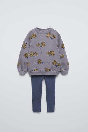 FLORAL RIB SWEATSHIRT AND LEGGINGS MATCHING SET | Zara US