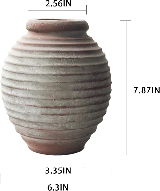 Antique Ceramic Flower Vase for Living Room Bedroom 7.87'' Farmhouse Decor for Bouquet Fake Plant... | Amazon (US)