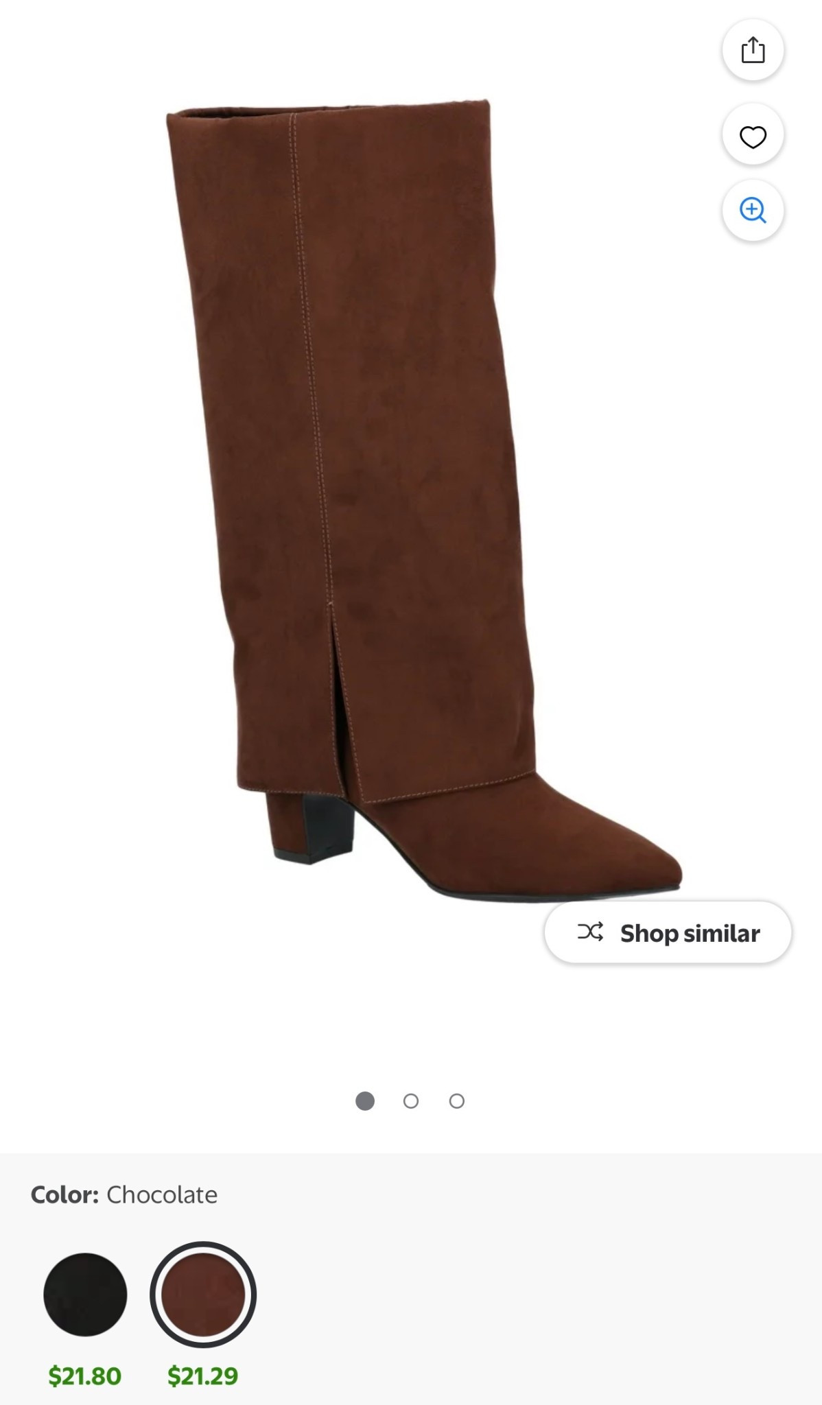 The cutest chocolate brown boots for fall- on sale for $21! 

#LTKFindsUnder50 #LTKSeasonal #LTKSaleAlert