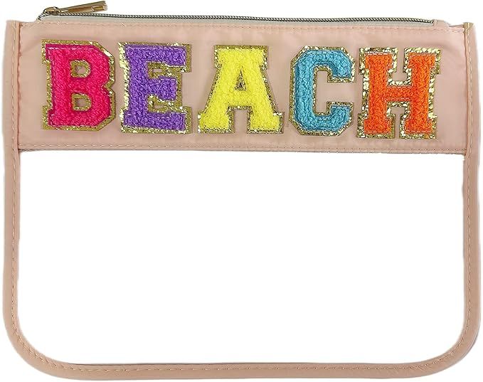 cqoogrlx Teacher Appreciation Gifts Clear Makeup Letter Bag Pencil Bag Chenille Letter Patches Ma... | Amazon (US)