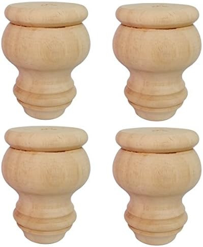 Btibpse 3" Tall Solid Wood Furniture Legs Unfinished Bun Feet for Cabinet Sofa Ottoman TV Stand L... | Amazon (US)