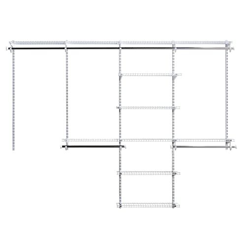 Rubbermaid Configurations Deluxe Closet Kit, White, 4-8 Ft., Wire Shelving Kit with Expandable Shelv | Amazon (US)