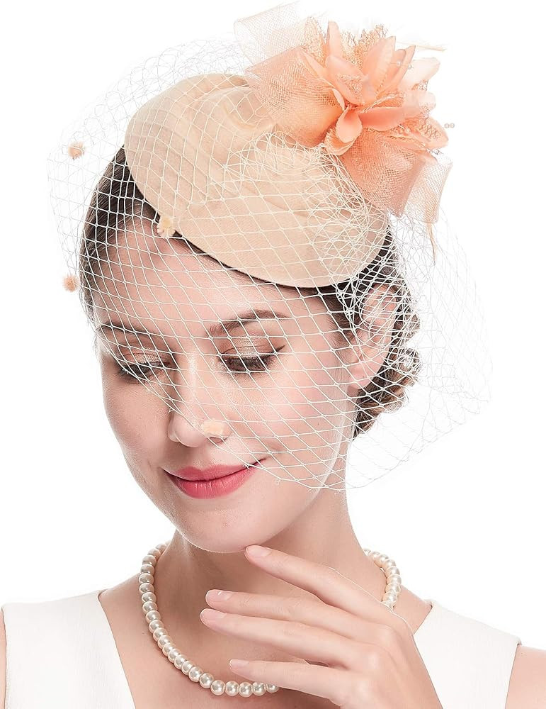 Cizoe Fascinator Hats for Women 20s 50s Vintage Pillbox Hat Kentucky Derby Fascinators Flower Vei... | Amazon (US)
