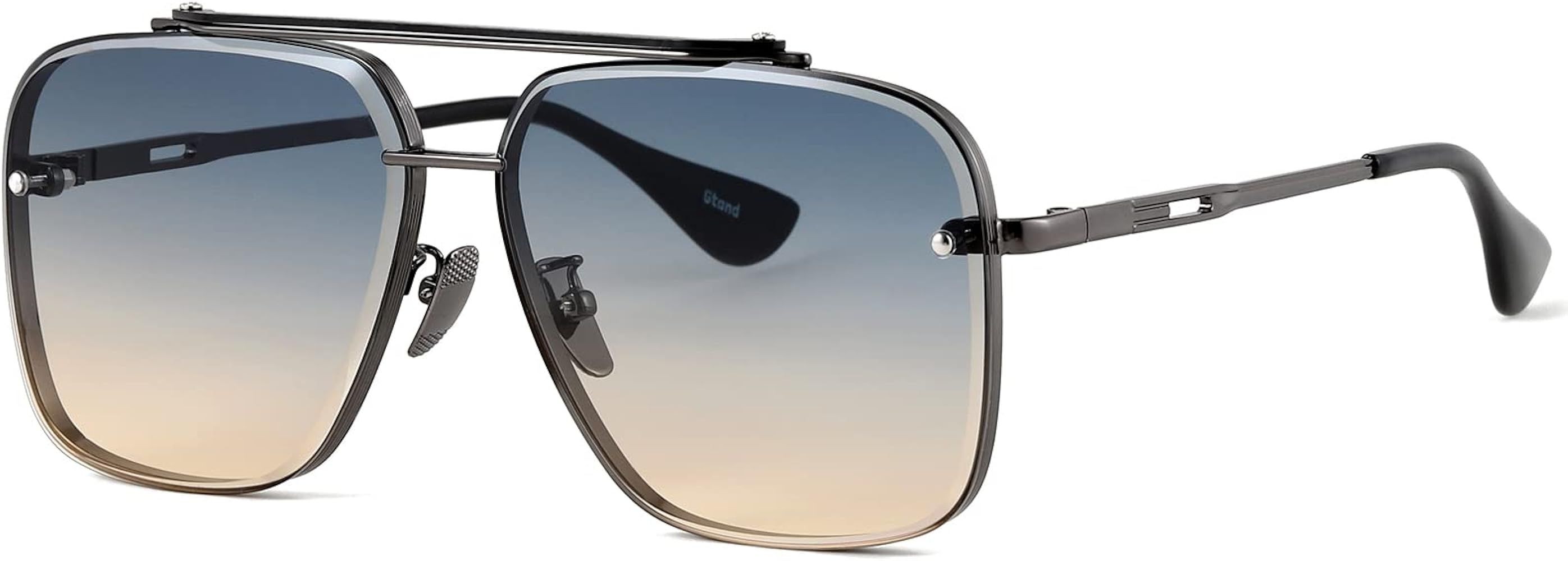 Gtand Fashion Oversized Square Aviator Gradient Sunglasses For Men Women Vintage Metal Sun Glasse... | Amazon (US)