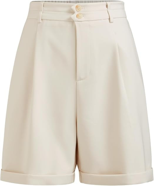 CIDER Bermuda Shorts for Women Elastic High Waisted Wide Leg Shorts Work Casual Dressy Shorts | Amazon (US)
