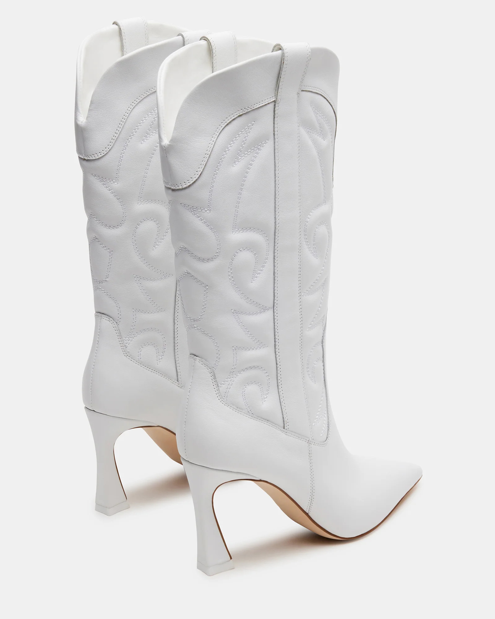 HOLSTER White Leather Pointed Toe Western Boot | Women's Boots | Steve Madden (US)