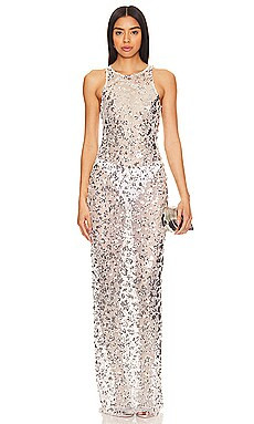 Lovers and Friends Syd Maxi Dress in Silver from Revolve.com | Revolve Clothing (Global)