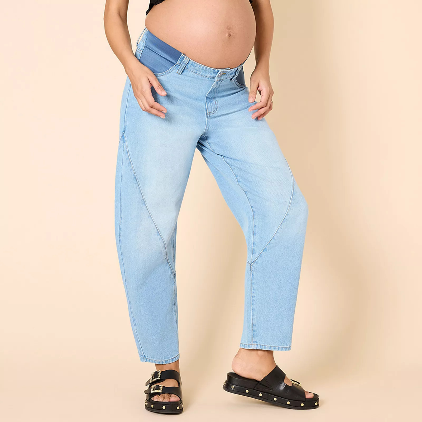 Maternity Motherhood® Barrel Leg Jeans, Women's, Size: Large-Mat, Marsha Blue | Kohl's