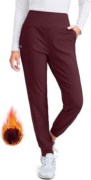 G Gradual Women's Fleece Lined Joggers High Waisted Water Resistant Thermal Hiking Pants Cold Wea... | Amazon (US)