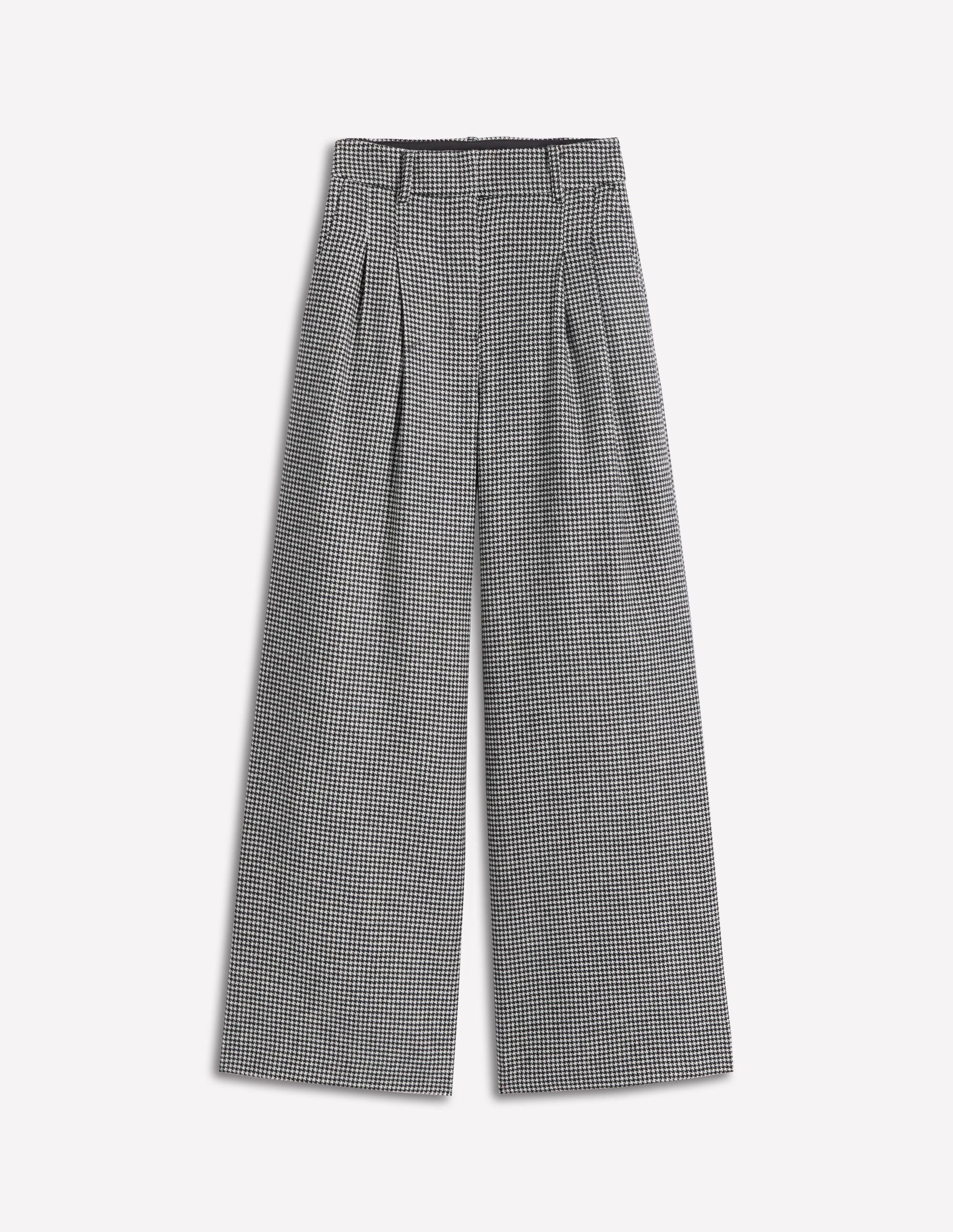 Kensington Tailored Pants-Black and Ivory Puppytooth | Boden (US)