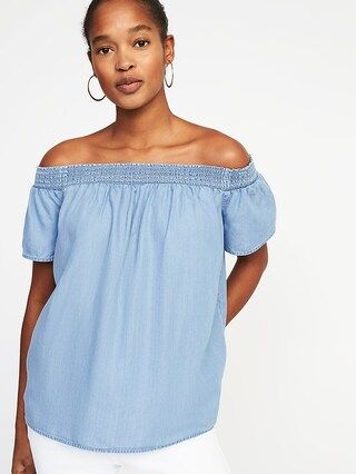 Relaxed Off-the-Shoulder Tencel® Top for Women | Old Navy US