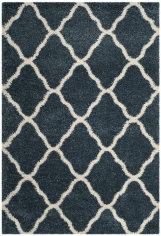 Safavieh Hudson Shag Sgh283l Slate Blue - Ivory Area Rug | RugStudio.com