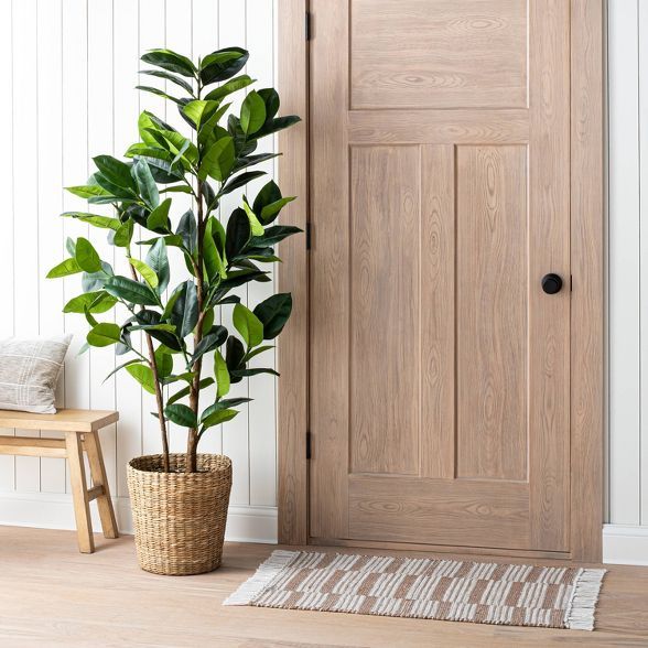 Artificial Rubber Leaf Tree in Pot Green - Threshold™ designed with Studio McGee | Target
