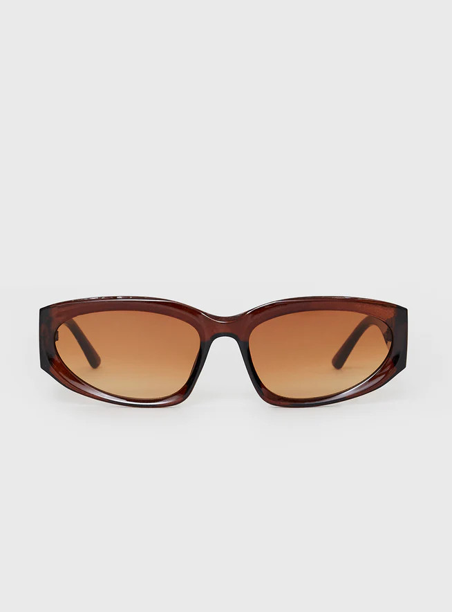 Maceline Sunglasses Brown | Princess Polly US