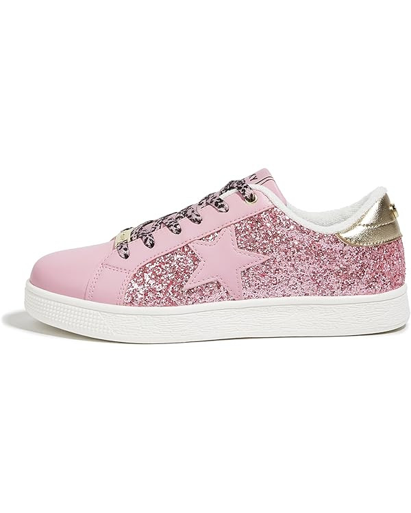 LUCKY STEP Fashion Star Glitter Sneakers | Sparkly Bling Shiny Bedazzled Wedding Bridal Shoes for... | Amazon (US)