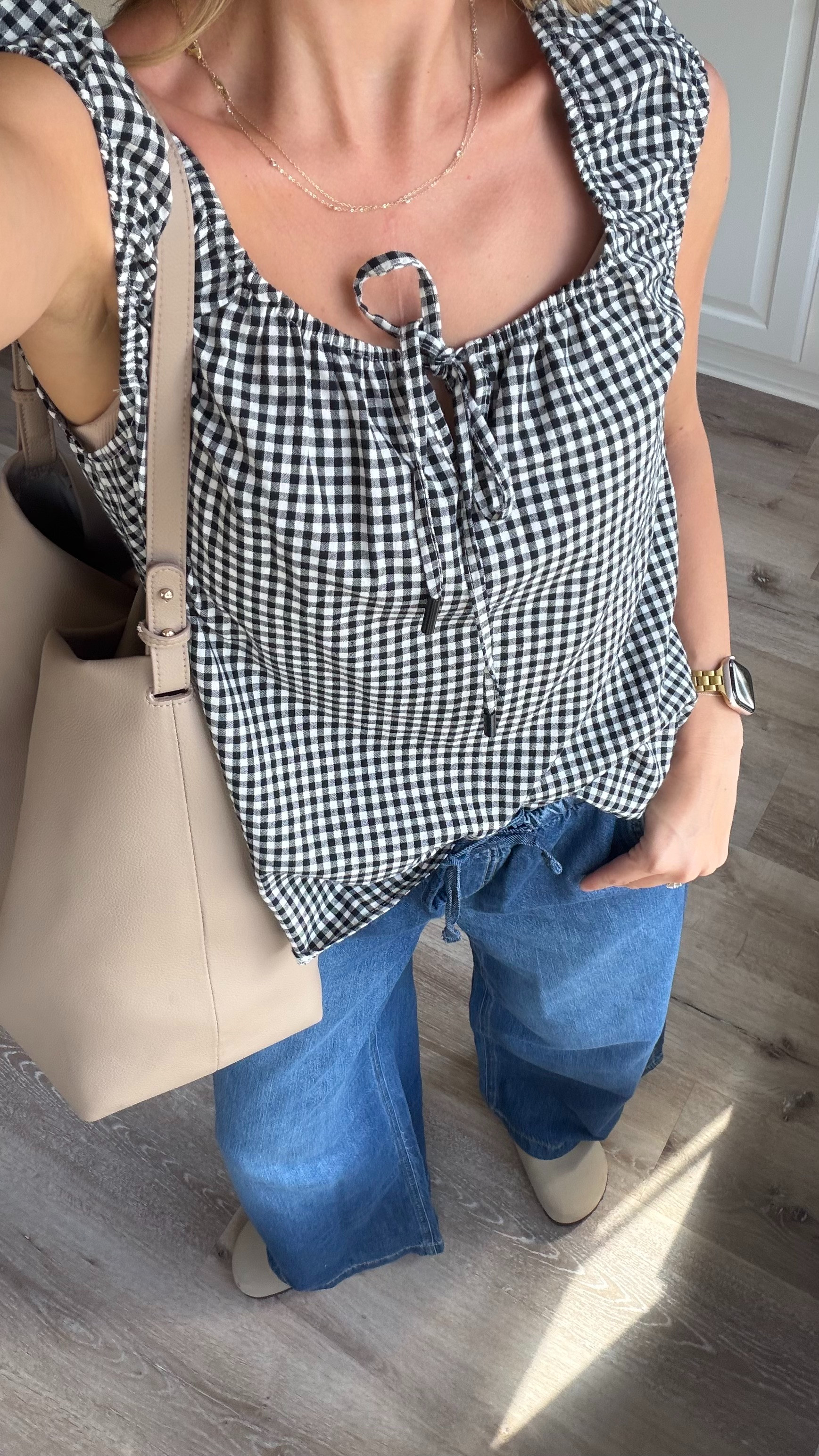 Cute, casual early fall outfit | size small in denim and top! 

 #LTKootd #LTKmomlife #LTKTall