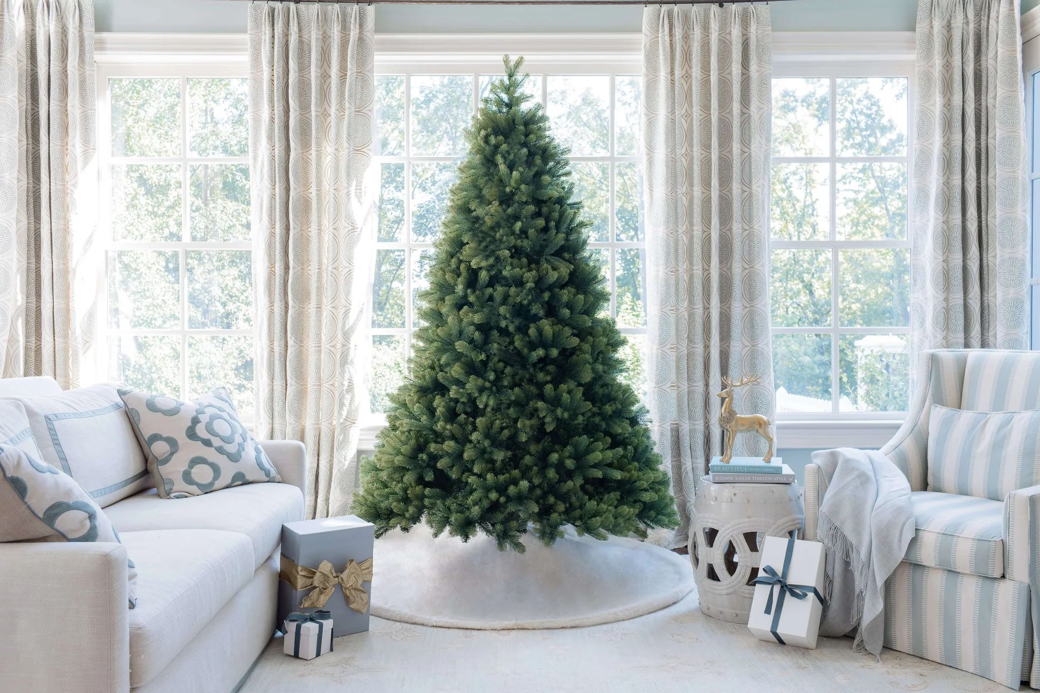 7.5 Foot Royal Fir Artificial Christmas Tree 1000 Dual Color LED Lights | King of Christmas