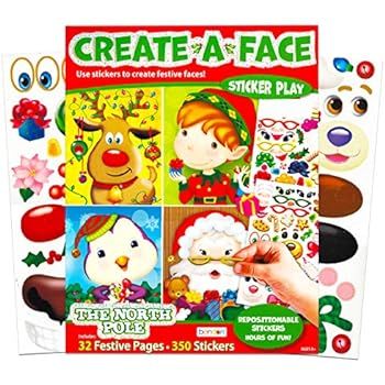 Bendon Publishing Christmas Make a Face Sticker Book for Kids Toddlers -- Giant Christmas Sticker... | Amazon (US)