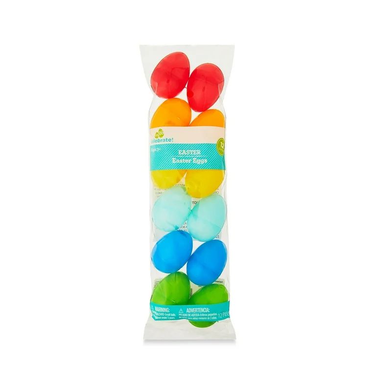 Easter Bright Plastic Easter Eggs, 12 Count, by Way To Celebrate | Walmart (US)