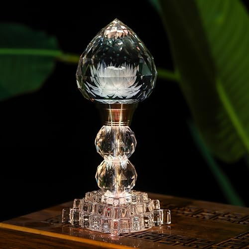 TENGFENG LED Crystal Lotus Flower Lamp – USB Powered Buddha Light for Worship, Prayer and Display,Lotus Flower Light for Bedroom, Buddhist Supplies,Shrine,Meditation Room 8’’ (Lotus Bud) | Amazon (US)