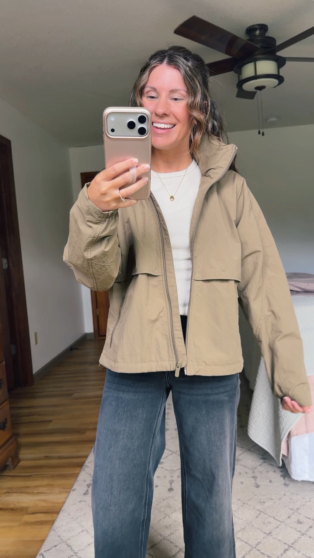 Early fall layered outfit🖤

Small in my tee, small in my wind breaker jacket (praline color—comes in and out of stock—love that it’s green or tan depending on the lighting), 24 in 28” inseam on my black wide leg jeans and 6 in my sandals 🖤

#LTKPetite #LTKOver40 #LTKmorningroutine