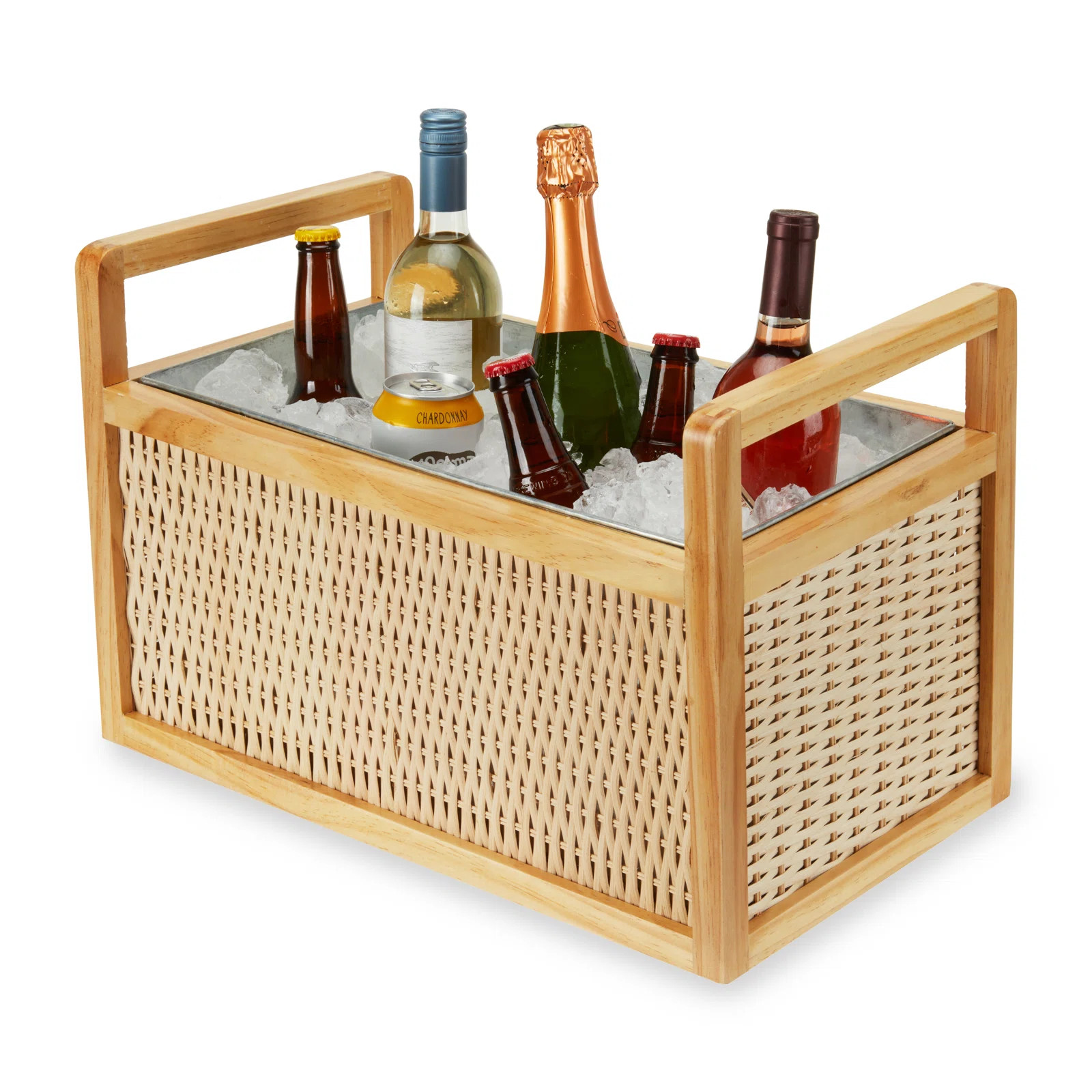 Rattan & Wood Beverage Tub | Joss & Main