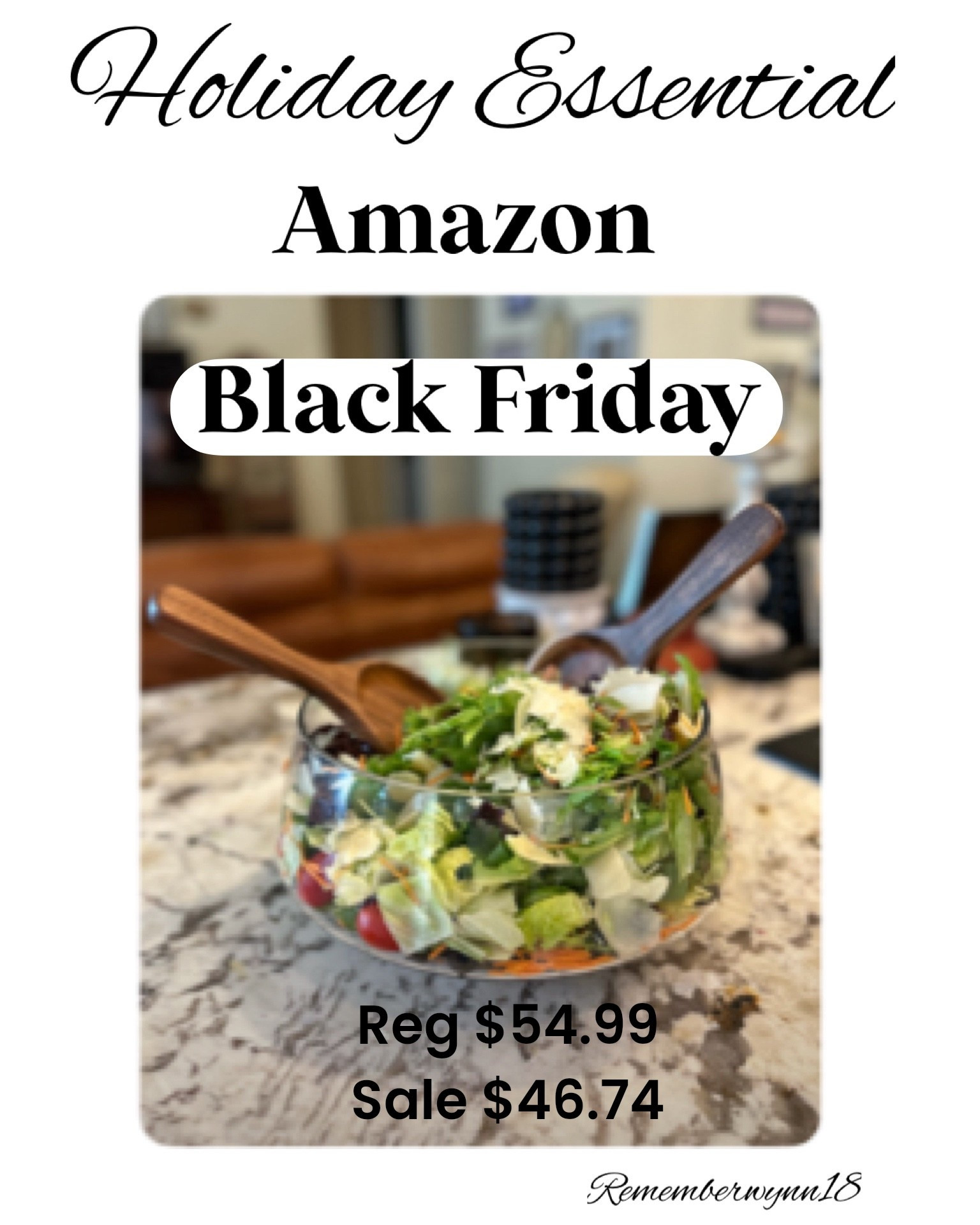 Holiday essential! Makes the most beautiful presentation!

Kitchen essentials
Holiday serving pieces
Oversized salad bowl
Black Friday
Amazon Finds
Gift ideas
Gifts for the hostess
Rememberwynn18

#holidayessentials 
#oversizedsaladbowl
#kitchenessentials
#servingbowls



#LTKHoliday #LTKHome #LTKCyberWeek
