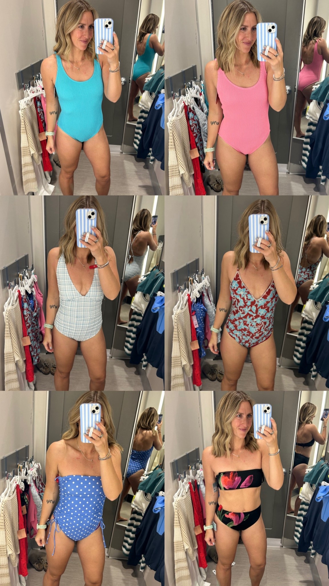 40% off target swimwear!

Wearing a medium in all of the one pieces & they all fit well - minus the middle right, top area was way too big. Bikini is size small top, medium bottoms. 

#LTKSwim #LTKmomlife #LTKSaleAlert