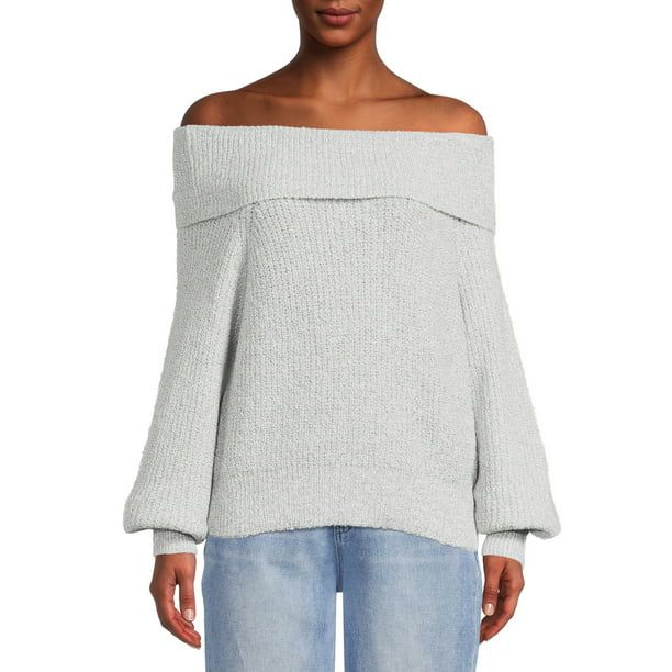 Dreamers by Debut Womens Off the Shoulder Long Sleeve Pullover Sweater | Walmart (US)