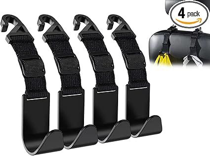 Flymic Adjustable Car Seat Headrest Hook, Universal Car Storage Headrest Hanger Holder Hooks Orga... | Amazon (US)