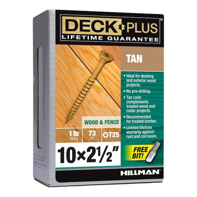 Deck Plus #10 x 2-1/2-in Wood To Wood Deck Screws (73-Per Box) | Lowe's