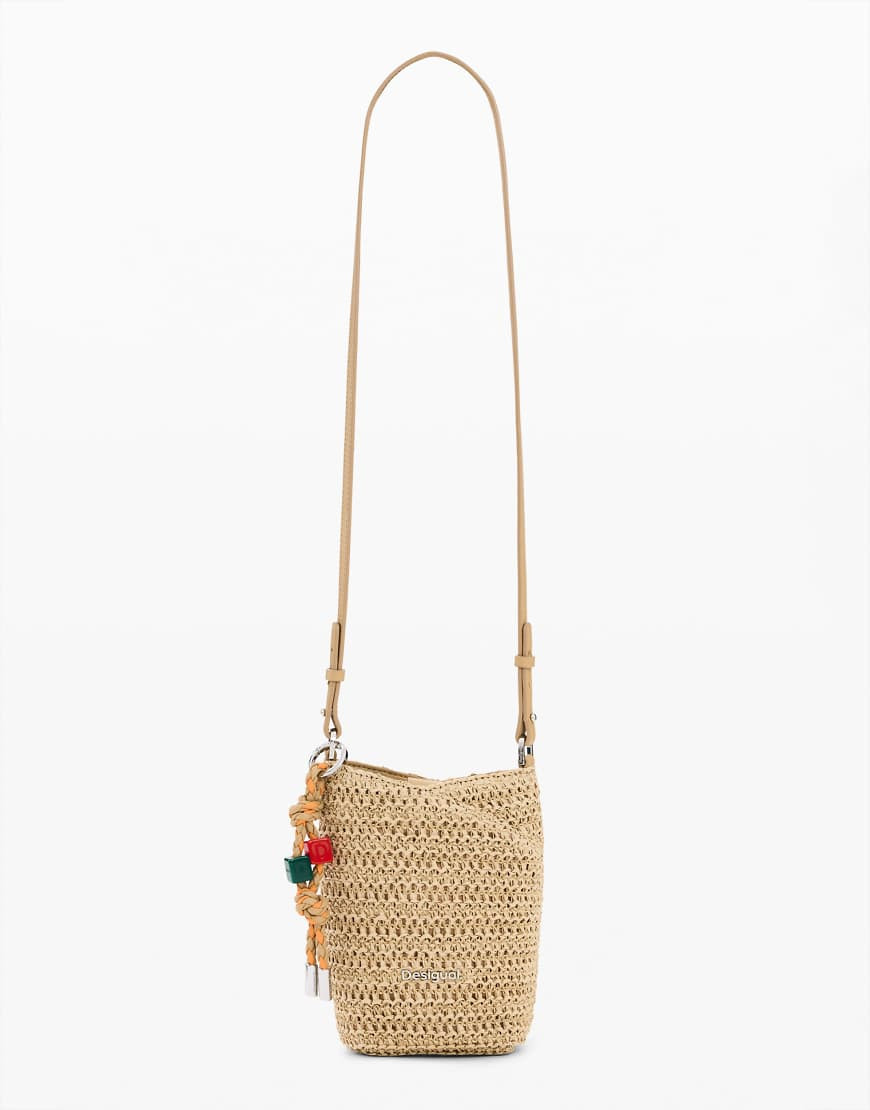 Desigual Raffia mobile phone holder charms in beige-Neutral | ASOS (Global)