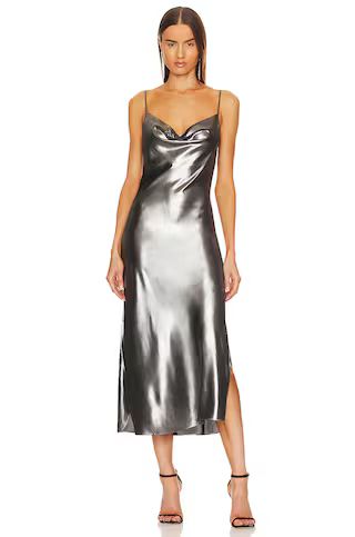 ALLSAINTS Hadley Metallic Dress in Silver from Revolve.com | Revolve Clothing (Global)