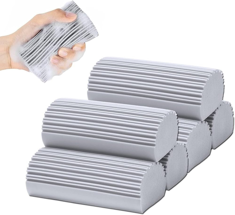 6-Pack Damp Clean Duster Sponge,Magic Sponge Eraser for Housekeeping,Reusable Cleaning Sponge for... | Amazon (US)