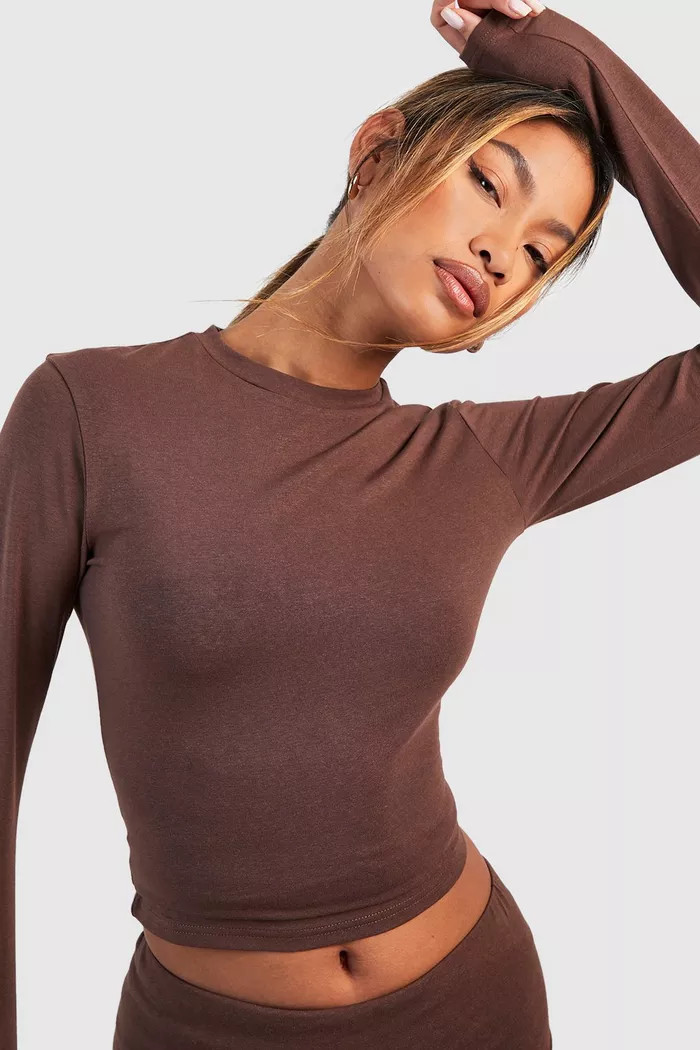 Soft Touch Long Sleeve Tshirt | boohoo (US & Canada)