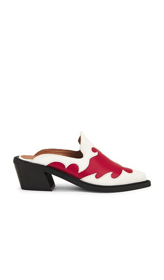 ALOHAS Weston Bicolor Leather Mules in White,Red. | Revolve Clothing (Global)