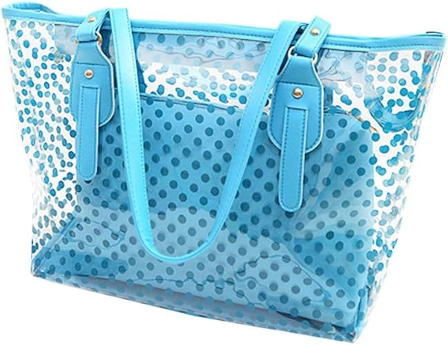 L-COOL PVC Large Candy Color Clear Shoulder Bag 2 IN 1 Beach Totes Transparent Handbags With Inte... | Amazon (US)