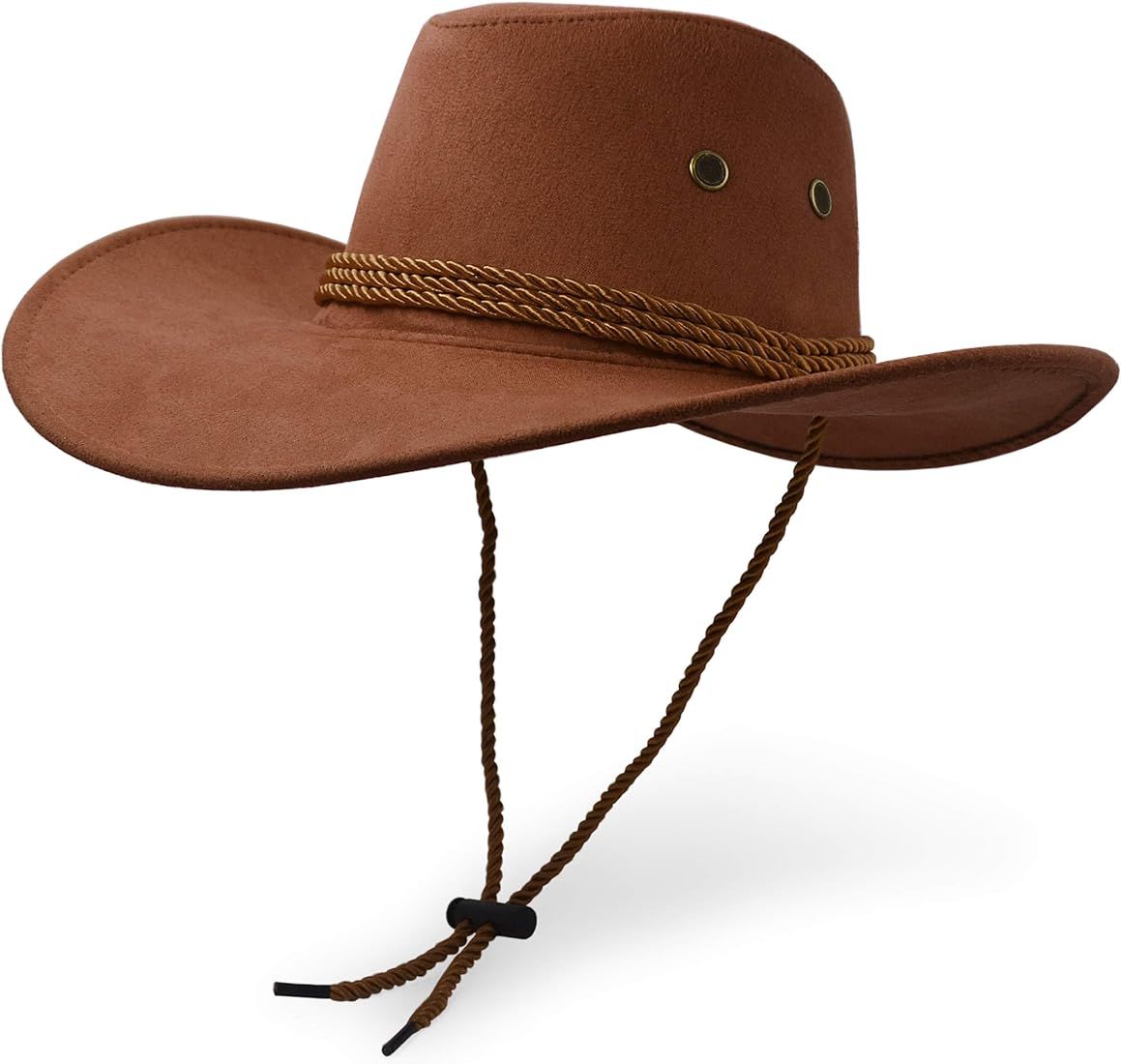 Cowboy Hat, Sun Hat Faux Felt Leather Suede Travel Cap Western Hat Outdoor Sun Protect | Amazon (US)